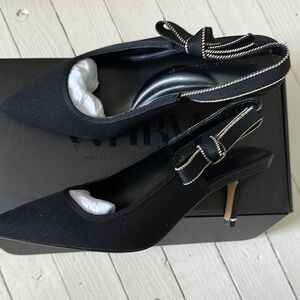 White House Black Market Black Slingback Heels